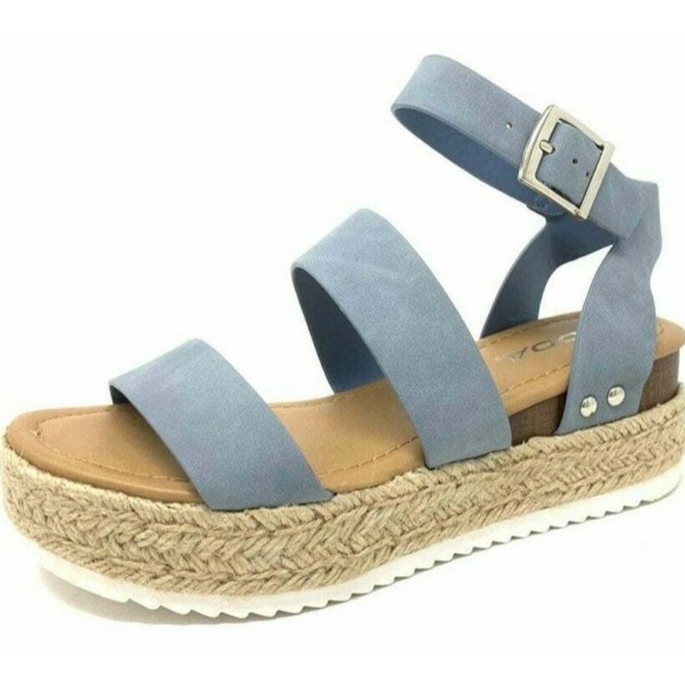Women's Size 8.5 - Soda VALETT Open Toe Casual Ankle Strap Sandals
